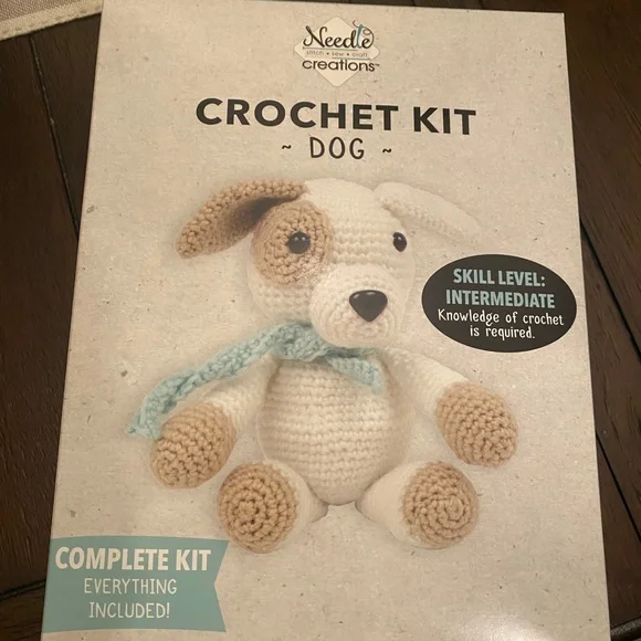 🌸 Crochet Kit - Cream and Brown Dog - Picture 3 of 4